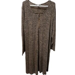 Masseys Light Brown & Black Knit Dress Women's Size 2X Loose Fitting Leisure